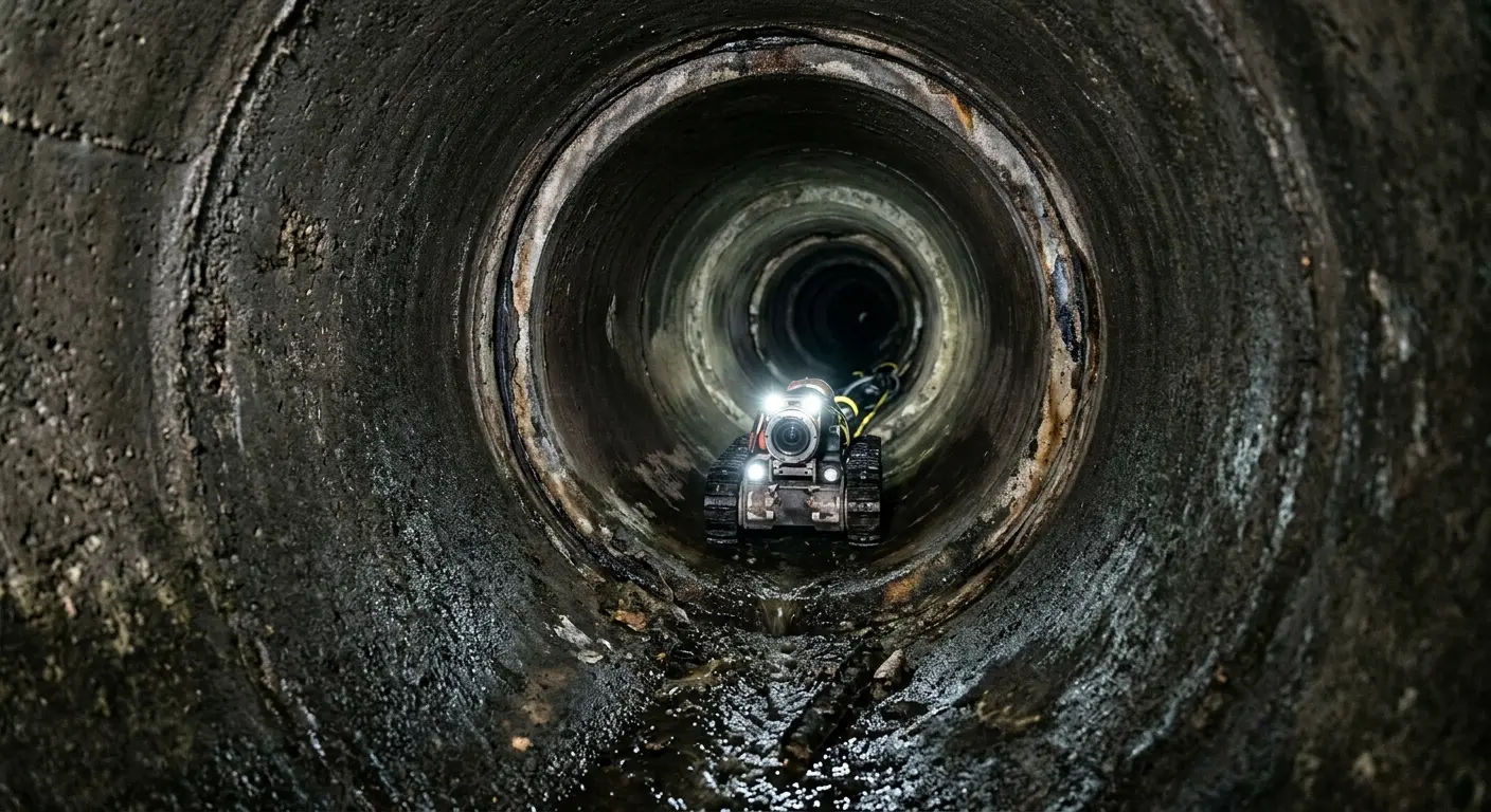 Robotic sewer camera inspecting pipe interior for Sewer Line Repair in Oceanport